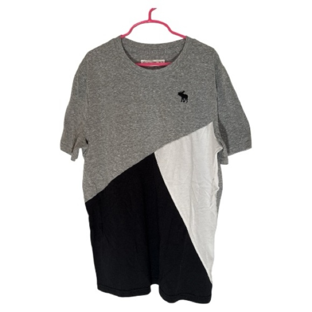 Abercrombie Kids Colorblock Gray Black White Boy’s Tee 15/16